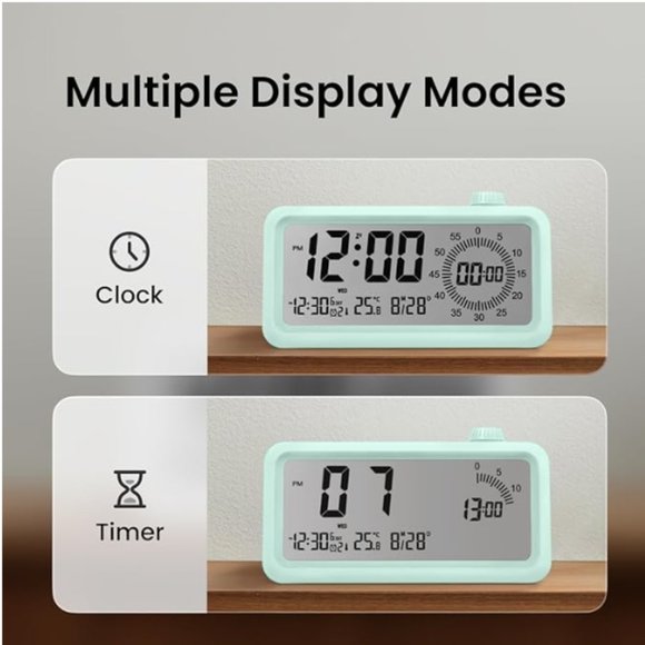 All-in-One Multifunctional Digital Alarm Clock -Time Manager Clock - LED Display - Picture 2 of 9